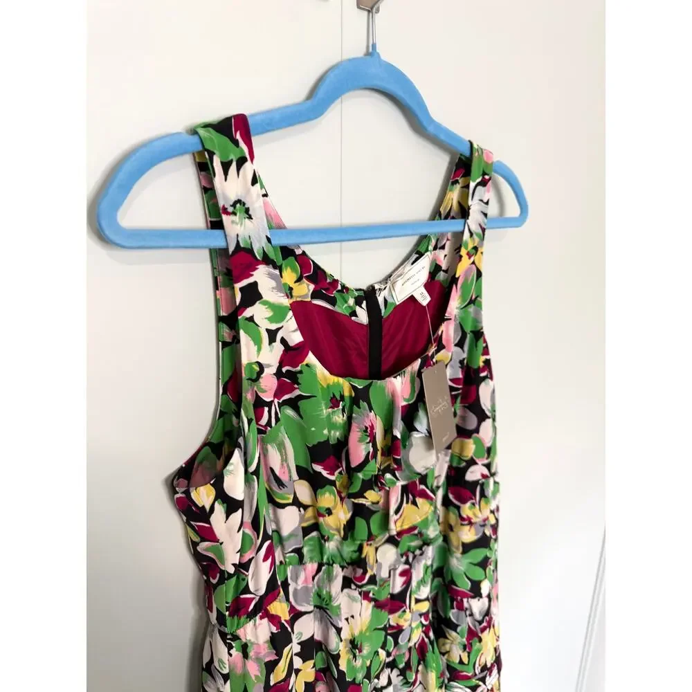 MOULINETTE SOEURS x ANTHROPOLOGIE Akebia Floral Tiered Silk Dress